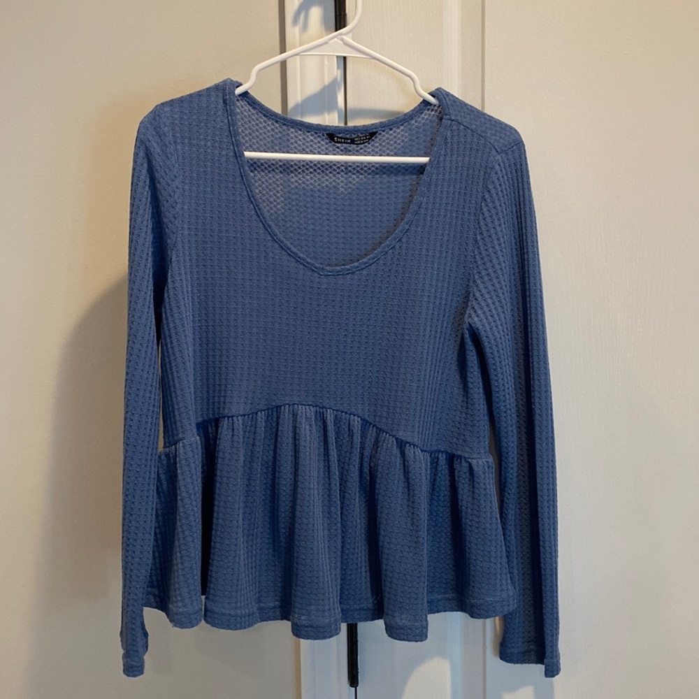 Shein long sleeve blue top